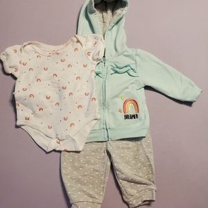 Rainbow 3 piece set 3-6 months